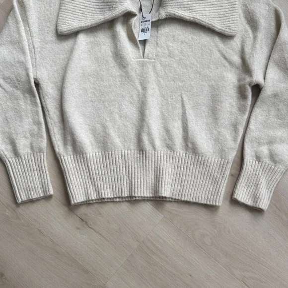 Express Beige Cowl Neck Sweater - Picture 3 of 4